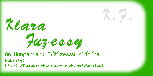 klara fuzessy business card
